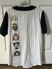 Vintage Majestic New York Yankees Black Gold Jersey Custom World Series Patch Lg