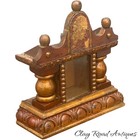 Antique Pocket Watch Display Case Gilt Wood Glass Victorian French German Wood