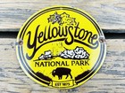 Vintage 6  Yellowstone National Park Porcelain Gasoline Oil Pump Station Sign