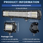 20inch Led Light Bar 2x4inch Work Lamp Triple Row Flood Spot Combo Driving Light