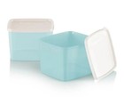 Tupperware Freezer It Square Round 800ml 3 5-cup Container Set 4 Aquamarine New
