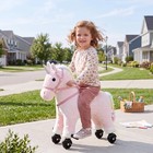 Ride On Horse  Plush Ride On Pony With Wheels And Sounds  Pink