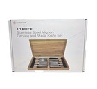 Wusthof 10 Piece Stainless Steel Mignon Carving   Steak Knife Set Wooden Box