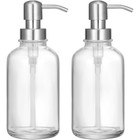 Matte Black Pump Glass Soap Dispenser Set Leak Proof Wide Mouth Reusable Bottles