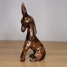 Hand Carved Wooden Donkey Figurine