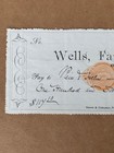 1875 Antique Wells Fargo Bank Carson City Nevada Nv Check Rn Revenue Stamp Rn-d1
