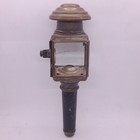Rare Antique Kerosene Brass Coach Candle Carriage Lamp lantern W beveled Glass