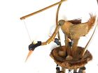 Hand Carved Bamboo Wood Bird Nest Egret Wind Chime Tiki Garden Home Pool Patio