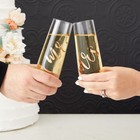  mr And Mrs  Champagne Toasting Flutes For Bride And Groom  Stemless  Rose Gold