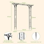 7ft Garden Arch Arbor  Steel Trellis For Climbing Plants  Outdoor Archway Gate