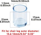 16pcs 14mm 0 55inch Id Transparent Chair Leg Caps  Round Furniture Table Feet