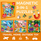 Magnetic Book 36 Piece Puzzles For Kids   Dinosaurs  Ocean   Safari Animals