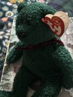 Ty Beanie Baby 2001 Holiday Teddy Green Bear With Rare Tag Error
