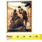 Benton Reverse Painted Silhouette Convex Two Pictures Courting Couple Vintage