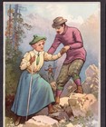 Antique Mountain Climbing Ca  1901 Crawford Shoe Art Plate Big Advertising Card
