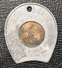 1949 Lincoln Wheat Cent Encased Ben Gauz Mens Shop Hazelton Pa Good Luck Token