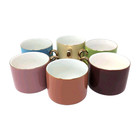 Classic Coffee   Tea Mug Set Of 6 Small Pastel Color Cups With Gold Handles Rim