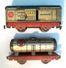 Marx O Gauge 4-wheel 553 Santa Fe    C s 555 Red Frame Cars With T s Couplers