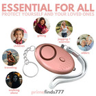 Safe Sound Personal Alarm Keychain With Led Light 140db Emergency Women Defense