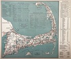 Orig  Framed 1930   s Cape Cod Road Map directory tourist Guide ma chatham hyannis