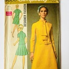 Vtg 1969 Simplicity Sewing Pattern 8388 Designer Fashion Dress Mod Drop Waist 14