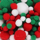 Darice Big Value 100 Pc Pack Pom Poms In Assorted Christmas Colors   Sizes Csbum