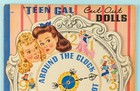 Vtg Orig  1943 Whitman Teen Gal Around Clock W Peg   Dot Paper Dolls  980 Uncut