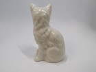 Belleek Ireland Porcelain Pure White Cat Kitten Figurine With Green Eyes