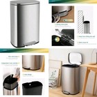 Premium 13 Gallon Stainless Steel Trash Can With Lid - Modern  Fingerprint-proof