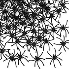 120 Pcs Plastic Spiders Halloween Black