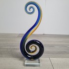 Murano Art Glass Sculpture Hand-blown Spiral Form  12 5   Italy W label On Base