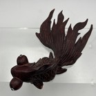 Vintage Carved Wooden Koi Goldfish Sculpture Japanese Fantail Netsuke-style
