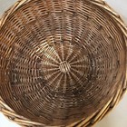 Wicker Round Storage Basket Unisex Os Brown Woven Farmhouse Decor Rustic Bowl