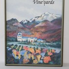 Vtg Pahrump Valley Vineyards Winery Wine Framed Poster Print Norm Brown 24x18