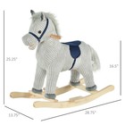 Kids Rocking Horse Plush Ride On Horse Toddler Rocker For 36-72 Months Gray