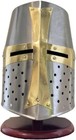 Medieval Crusader Knight Helmet With Brass Cross  Wearable Armor  Free Stand Usa