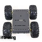 4wd Smart Robot Car Chassis Kit For Arduino Aluminum Black Wheels motors C3
