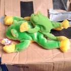 Ty Beanie Buddies Green Frog Plush W  Baby Frog  Vintage 1998