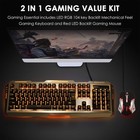 Wired Gaming Keyboard Mouse Combo iron Metallic Frame orange Yellow Led Backl   