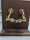 High Quality Heavy Duty Vtg Antique Polished Brass Porcelain Hot Cold Faucet