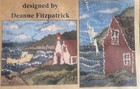 Primitive Rug Hooking Patterns Stamped Burlap Lighthouse   House In The Cove