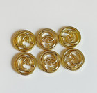 Gucci Gold Button Stamped   6 Pc Bundle 22mm