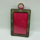 Coach Signature Id Card Case Khaki Pink F63274 Gold Hardware No Lanyard