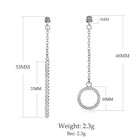 925 Sterling Silver Asymmetrical Drop Earrings - Long Chain Dangle Earrings 350