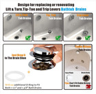 Universal Tip Toe Bath Drain Stopper And Cover  Chrome Plated  Easy Install