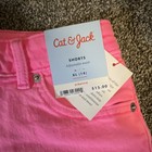 Cat   Jack Girls Stretch Chino Shorts Adjustable Waist Pockets Pink Xl  14 