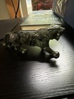 Brass Angry Jaguar Statue Bengal Tiger Beast Sculpture Tableware Showpiece 