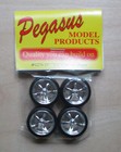 T s Chrome Rims W Tires Pegasus 1 24 1 25 Car Model Accessory 1274