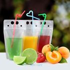 100pcs Drink Pouches Bags Stand-up Zipper W  Straws funnel For Cold   Hot Drinks
