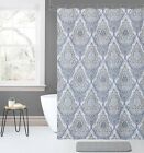 14 Pc Set Shower Curtain Chenille Bath Rug Mat Roller Hooks Kashi Home 9 Designs